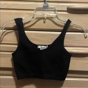 Chic Black Ribbed Tank Top